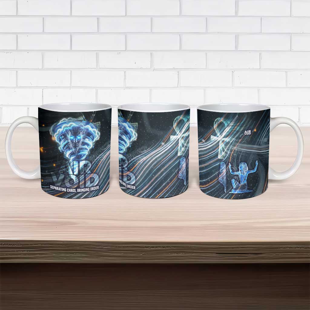 Shu Air Void Egyptian Ceramic Mug with Storm God and Ankh Ancient Mythology