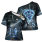 Shu Air Void Egyptian Cross Shoulder Shirt with Storm God and Ankh Ancient Mythology