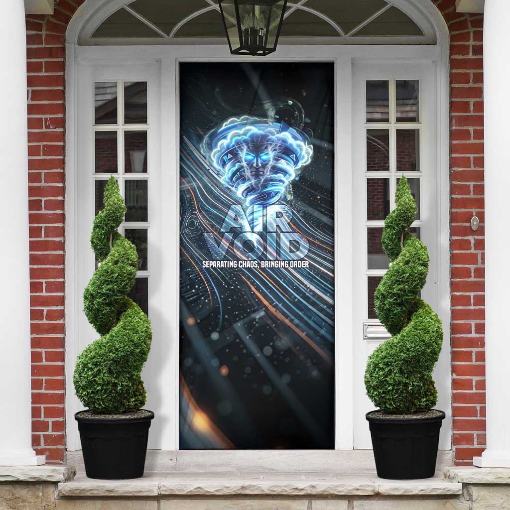 Shu Air Void Egyptian Door Cover with Storm God and Ankh Ancient Mythology