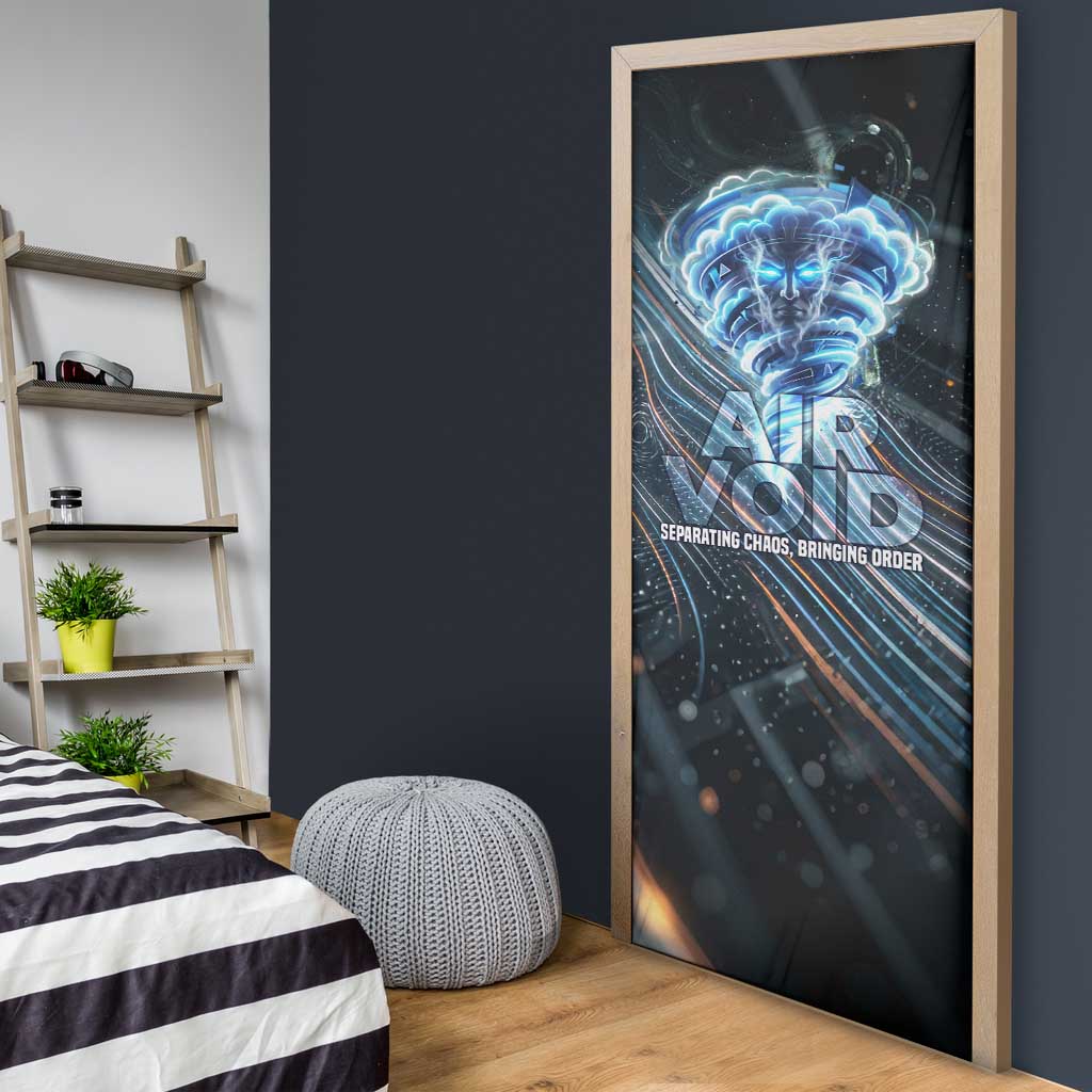 Shu Air Void Egyptian Door Cover with Storm God and Ankh Ancient Mythology