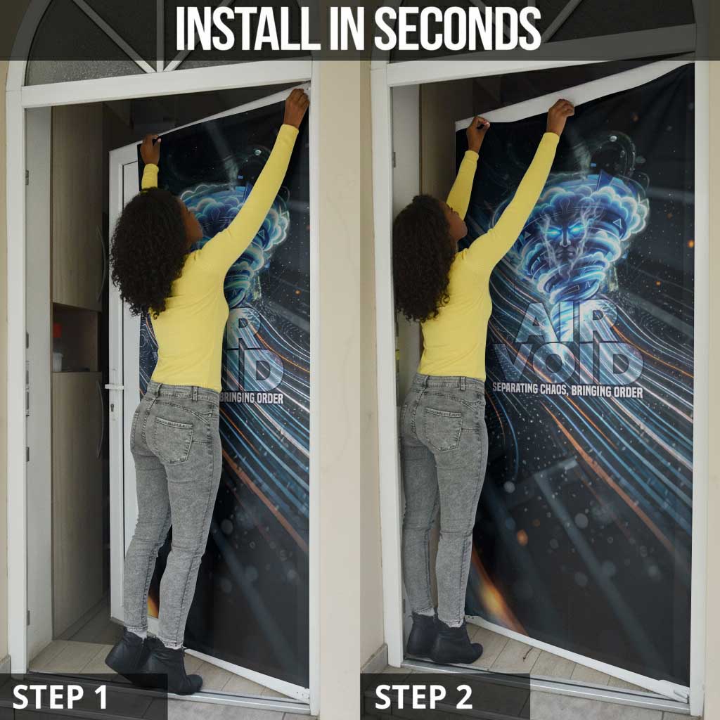 Shu Air Void Egyptian Door Cover with Storm God and Ankh Ancient Mythology