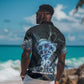 Shu Air Void Egyptian Hawaiian Shirt with Storm God and Ankh Ancient Mythology