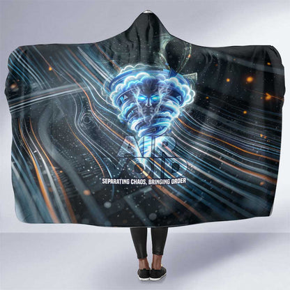 Shu Air Void Egyptian Hooded Blanket with Storm God and Ankh Ancient Mythology