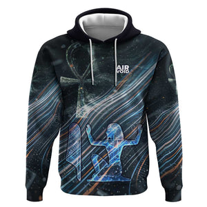 Shu Air Void Egyptian Hoodie with Storm God and Ankh Ancient Mythology