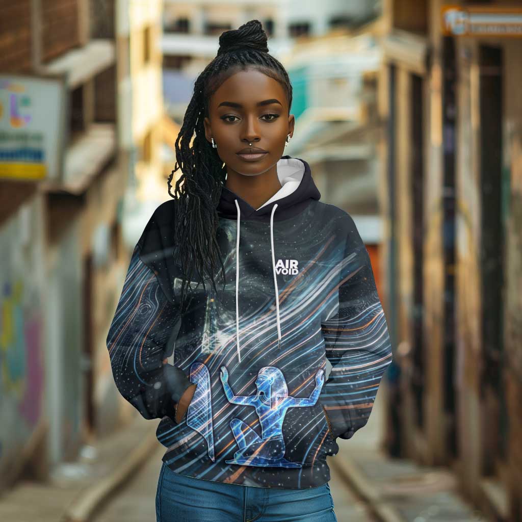 Shu Air Void Egyptian Hoodie with Storm God and Ankh Ancient Mythology