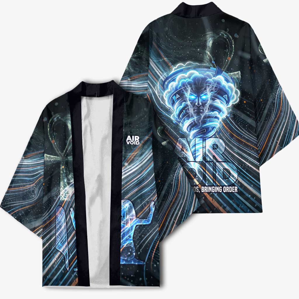 Shu Air Void Egyptian Kimono with Storm God and Ankh Ancient Mythology