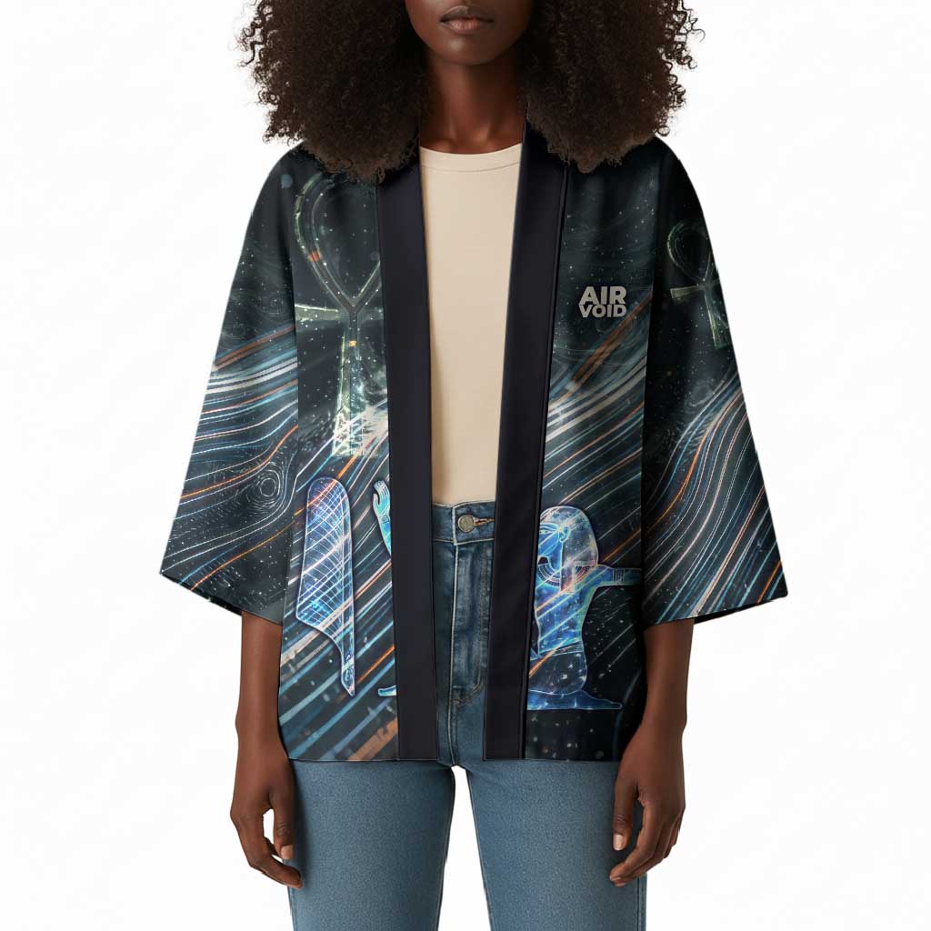 Shu Air Void Egyptian Kimono with Storm God and Ankh Ancient Mythology