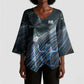 Shu Air Void Egyptian Kimono Sleeve Blouse with Storm God and Ankh Ancient Mythology
