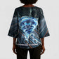 Shu Air Void Egyptian Kimono Sleeve Blouse with Storm God and Ankh Ancient Mythology