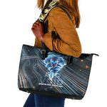Shu Air Void Egyptian Leather Tote Bag with Storm God and Ankh Ancient Mythology