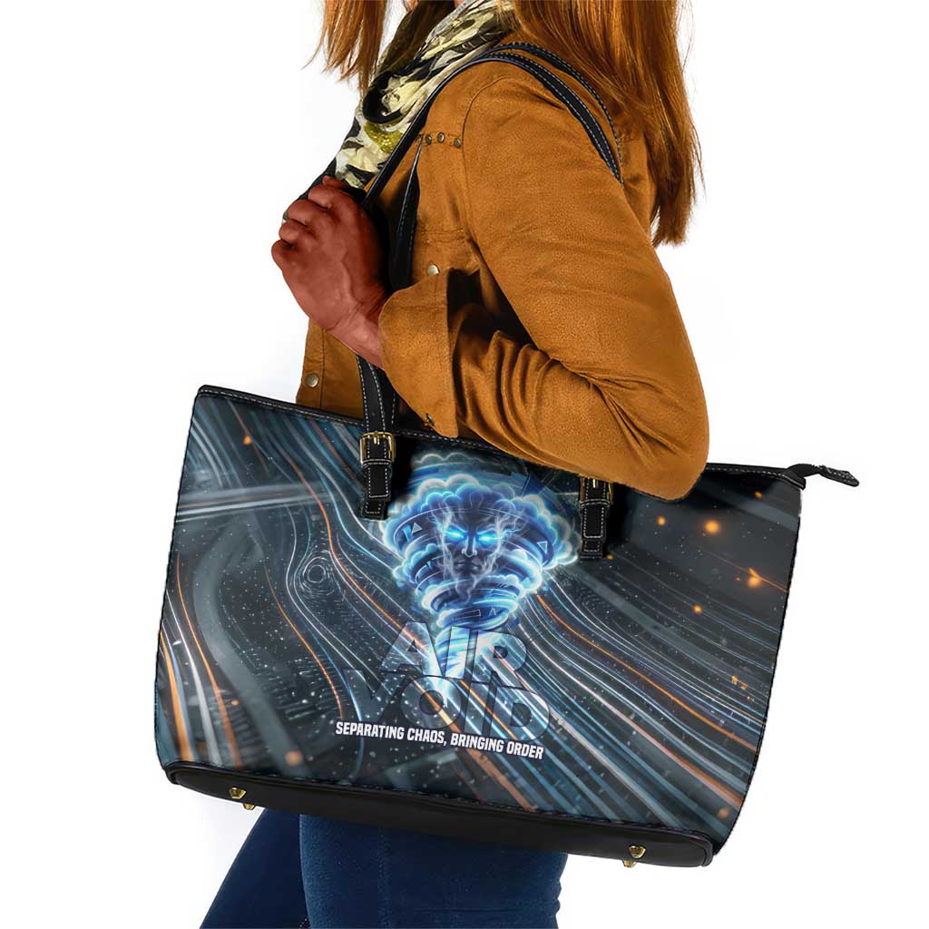 Shu Air Void Egyptian Leather Tote Bag with Storm God and Ankh Ancient Mythology