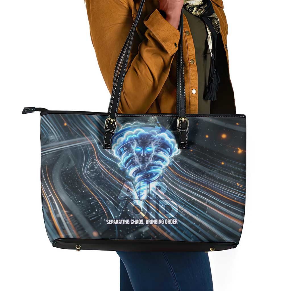 Shu Air Void Egyptian Leather Tote Bag with Storm God and Ankh Ancient Mythology