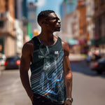 Shu Air Void Egyptian Men Tank Top with Storm God and Ankh Ancient Mythology
