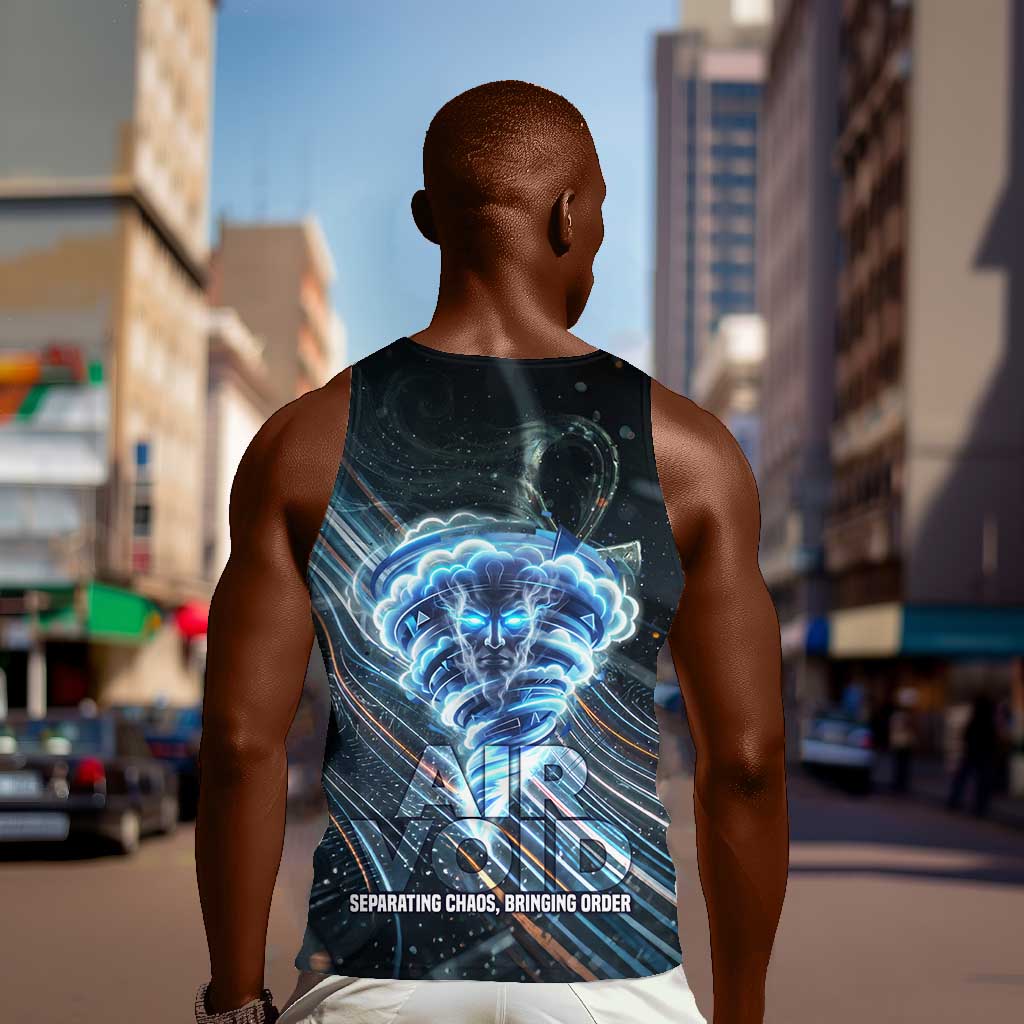 Shu Air Void Egyptian Men Tank Top with Storm God and Ankh Ancient Mythology
