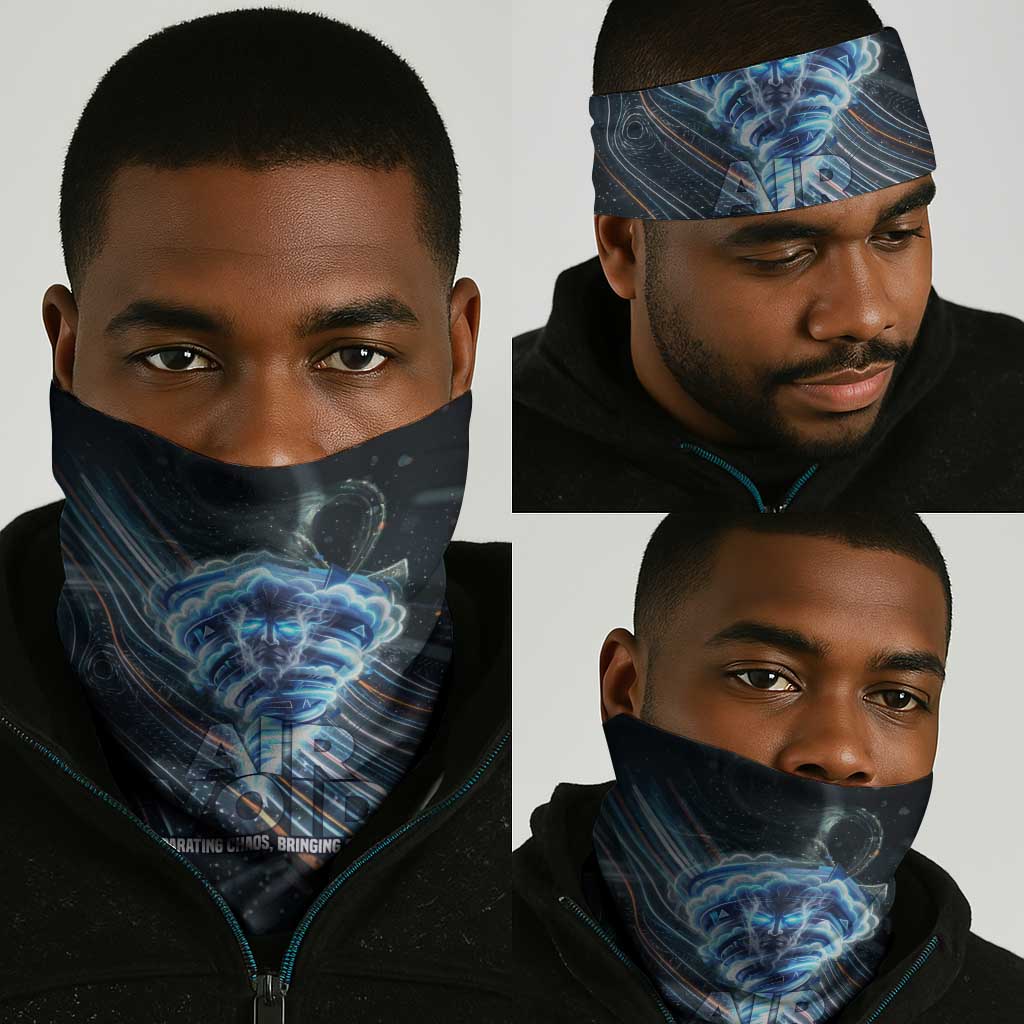 Shu Air Void Egyptian Neck Gaiter with Storm God and Ankh Ancient Mythology