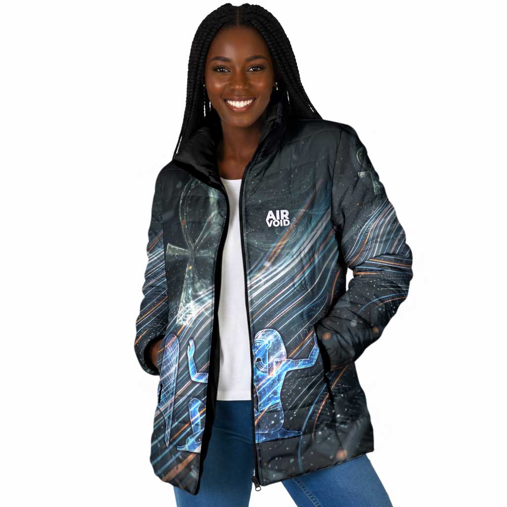 Shu Air Void Egyptian Padded Jacket with Storm God and Ankh Ancient Mythology