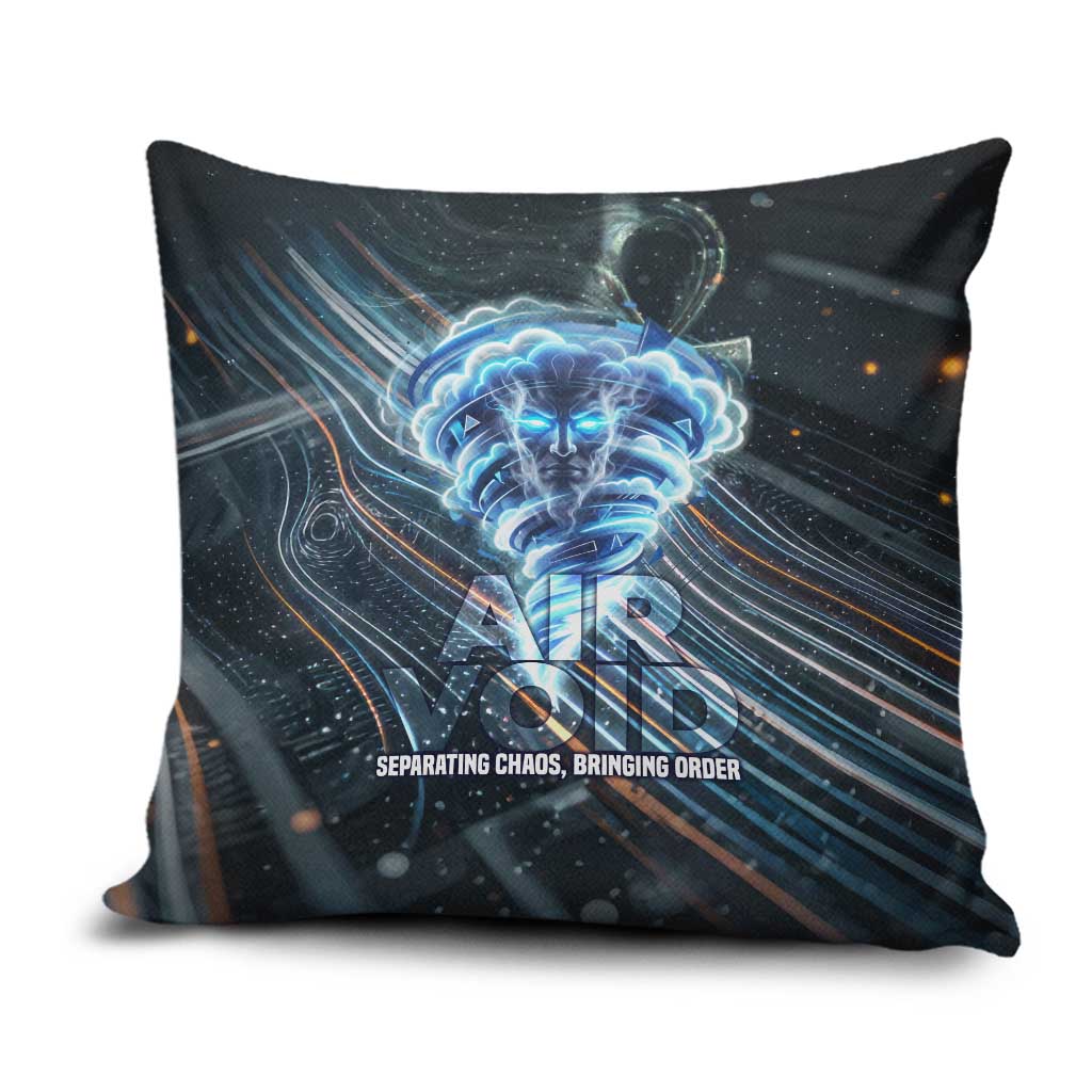 Shu Air Void Egyptian Pillow Cover with Storm God and Ankh Ancient Mythology