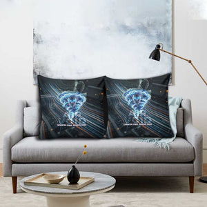 Shu Air Void Egyptian Pillow Cover with Storm God and Ankh Ancient Mythology