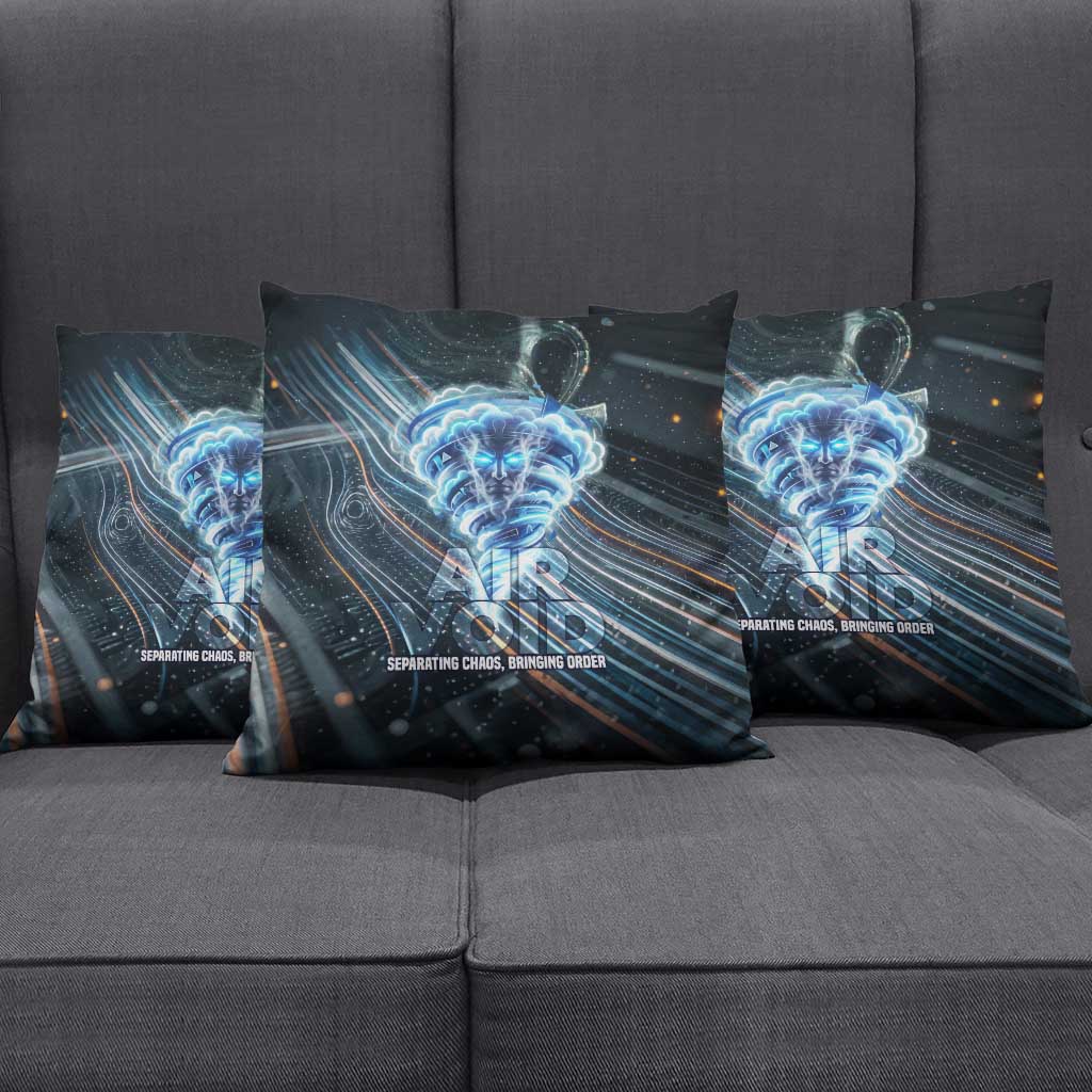Shu Air Void Egyptian Pillow Cover with Storm God and Ankh Ancient Mythology