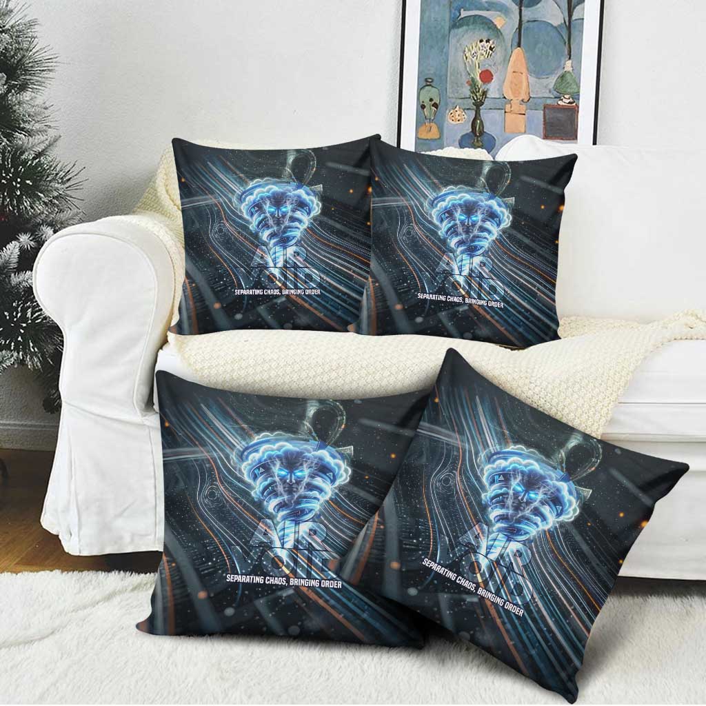 Shu Air Void Egyptian Pillow Cover with Storm God and Ankh Ancient Mythology