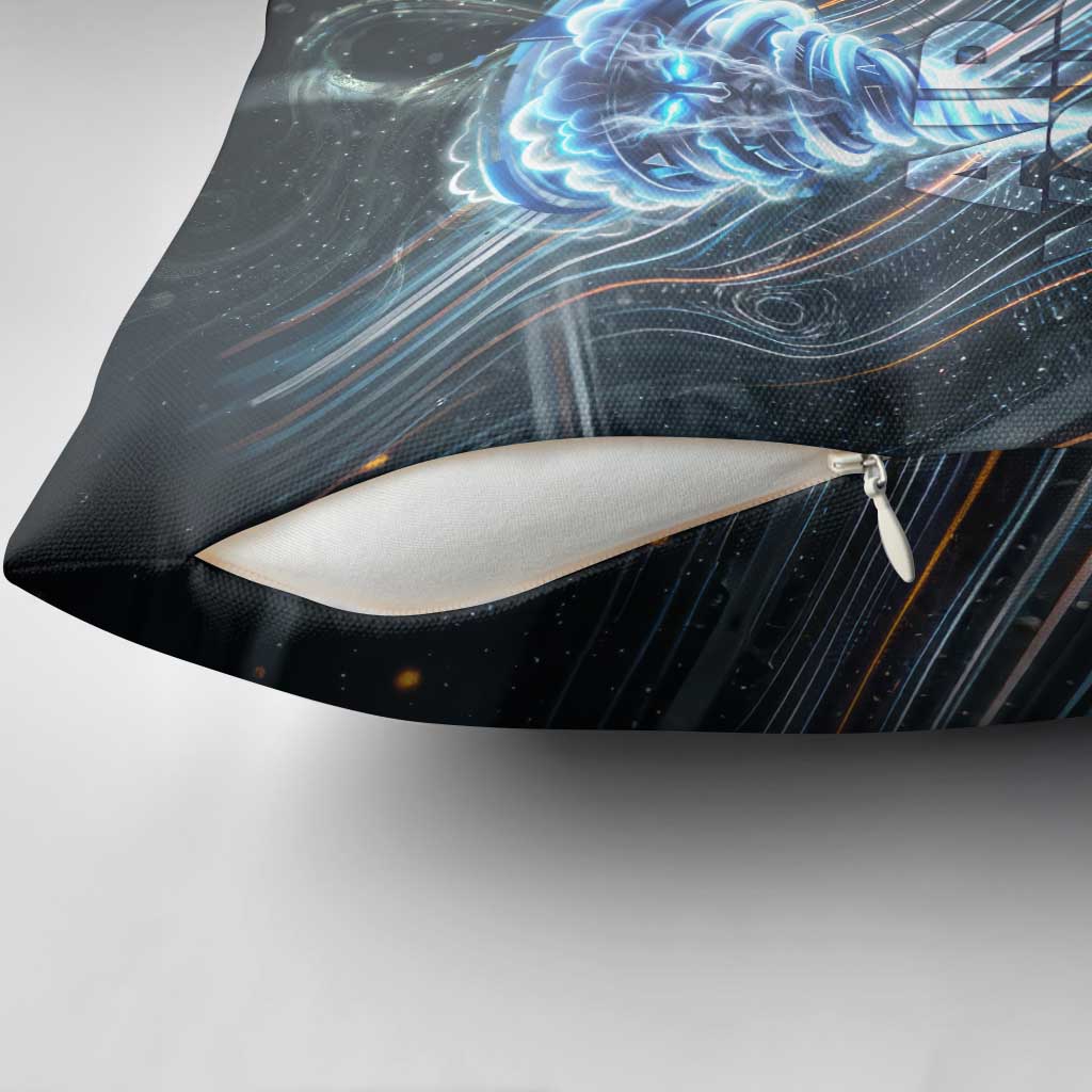 Shu Air Void Egyptian Pillow Cover with Storm God and Ankh Ancient Mythology