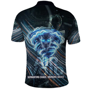 Shu Air Void Egyptian Polo Shirt with Storm God and Ankh Ancient Mythology