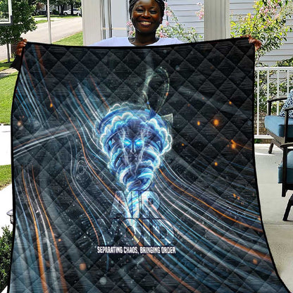 Shu Air Void Egyptian Quilt with Storm God and Ankh Ancient Mythology