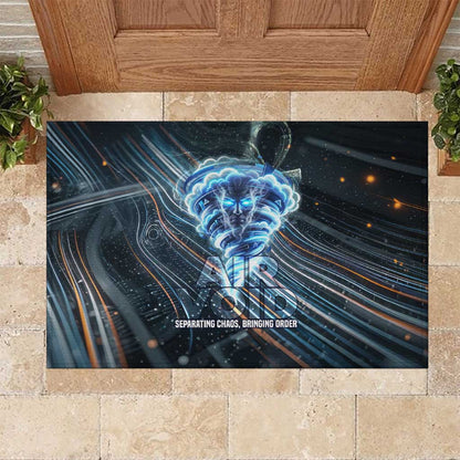Shu Air Void Egyptian Rubber Doormat with Storm God and Ankh Ancient Mythology