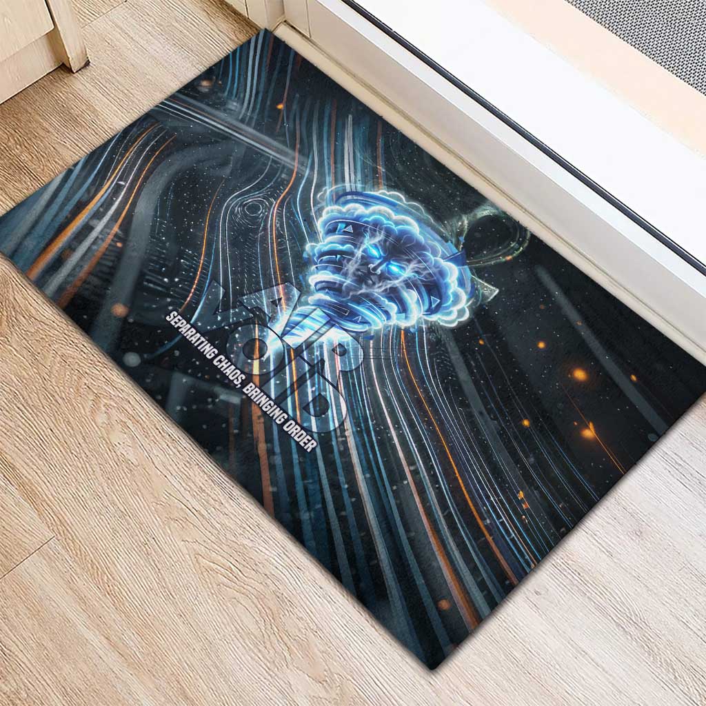 Shu Air Void Egyptian Rubber Doormat with Storm God and Ankh Ancient Mythology