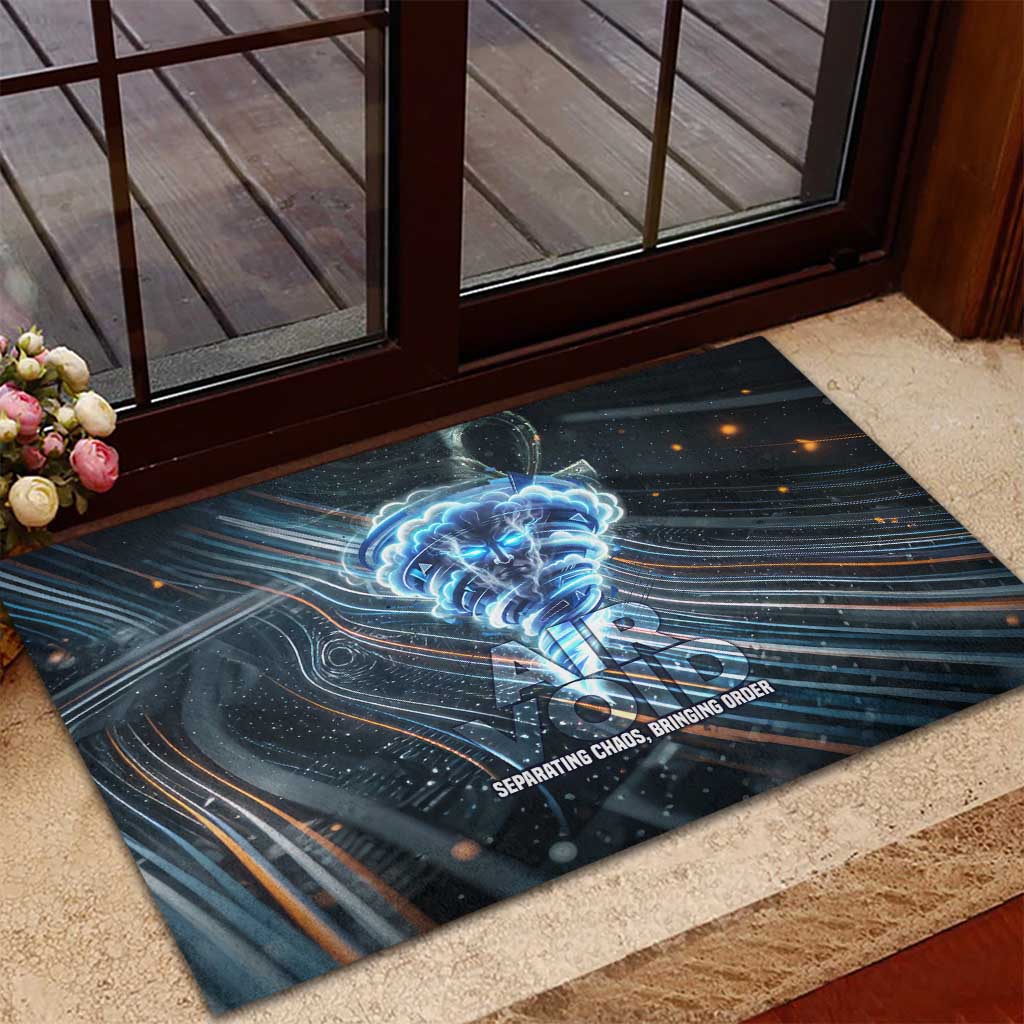 Shu Air Void Egyptian Rubber Doormat with Storm God and Ankh Ancient Mythology