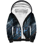 Shu Air Void Egyptian Sherpa Hoodie with Storm God and Ankh Ancient Mythology