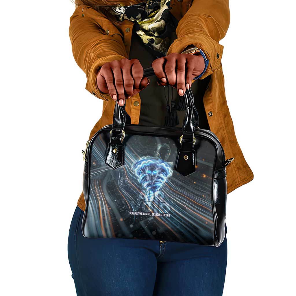 Shu Air Void Egyptian Shoulder Handbag with Storm God and Ankh Ancient Mythology