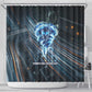 Shu Air Void Egyptian Shower Curtain with Storm God and Ankh Ancient Mythology