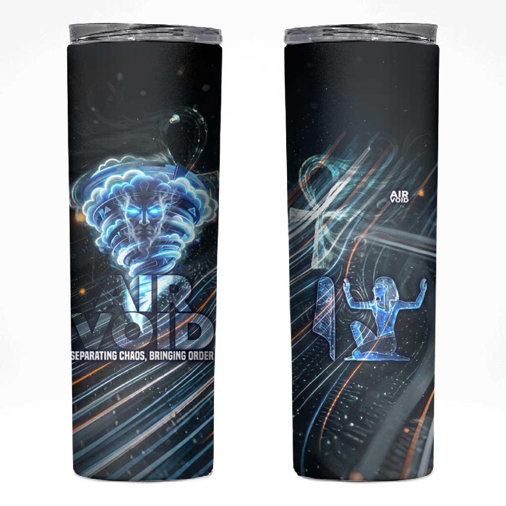 Shu Air Void Egyptian Skinny Tumbler with Storm God and Ankh Ancient Mythology