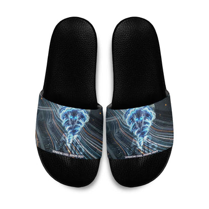 Shu Air Void Egyptian Slide Sandals with Storm God and Ankh Ancient Mythology