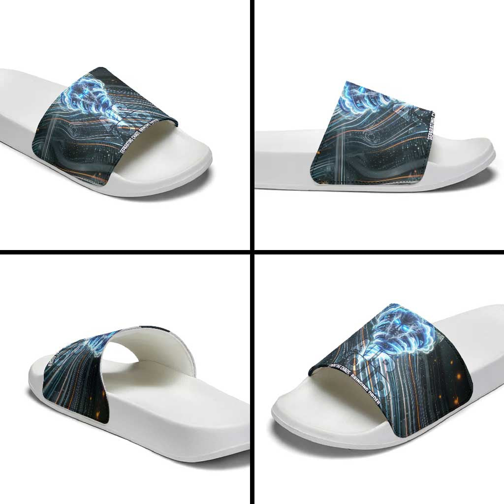 Shu Air Void Egyptian Slide Sandals with Storm God and Ankh Ancient Mythology