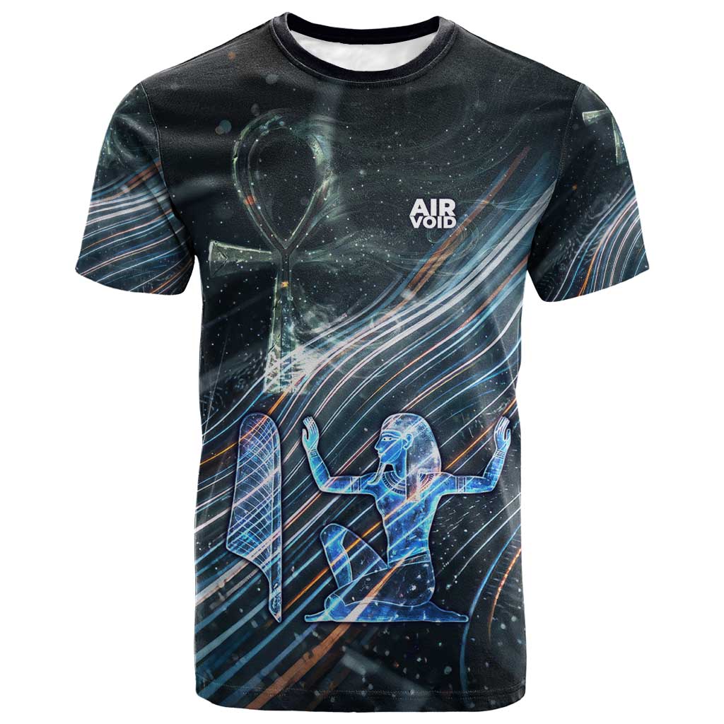 Shu Air Void Egyptian T shirt with Storm God and Ankh Ancient Mythology
