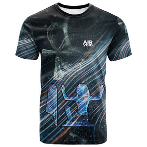 Shu Air Void Egyptian T shirt with Storm God and Ankh Ancient Mythology