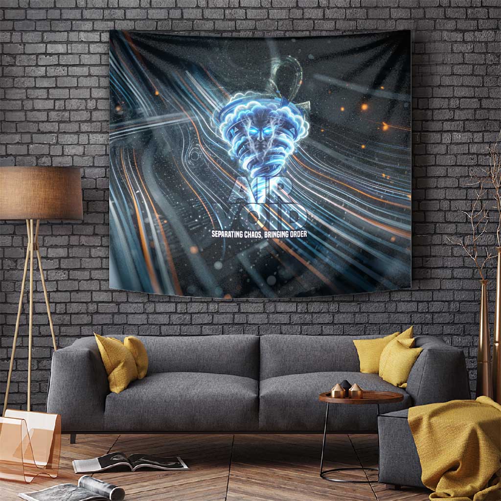 Shu Air Void Egyptian Tapestry with Storm God and Ankh Ancient Mythology