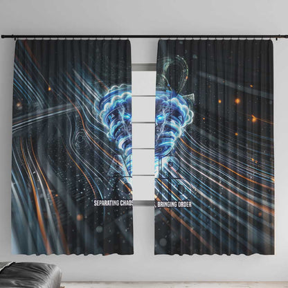 Shu Air Void Egyptian Window Curtain with Storm God and Ankh Ancient Mythology