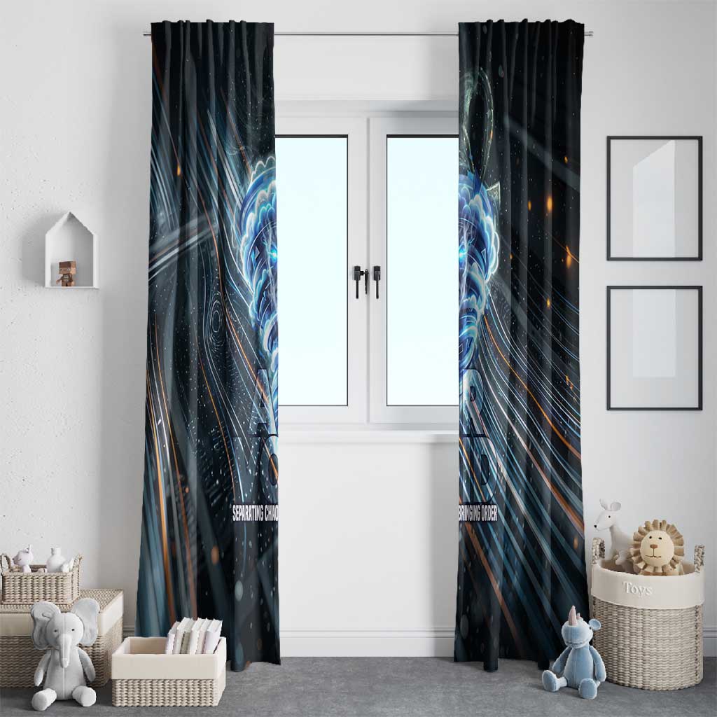 Shu Air Void Egyptian Window Curtain with Storm God and Ankh Ancient Mythology