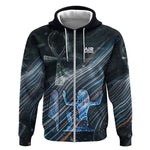Shu Air Void Egyptian Zip Hoodie with Storm God and Ankh Ancient Mythology