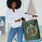 Sobek Crocodile Warrior Laundry Basket with Ankh Ancient Egyptian Motif in Emerald