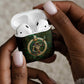 Sobek Crocodile Warrior AirPods Case with Ankh Ancient Egyptian Motif in Emerald