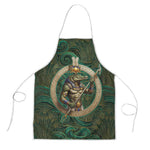 Sobek Crocodile Warrior Apron with Ankh Ancient Egyptian Motif in Emerald
