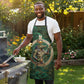 Sobek Crocodile Warrior Apron with Ankh Ancient Egyptian Motif in Emerald