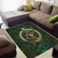 Sobek Crocodile Warrior Area Rug with Ankh Ancient Egyptian Motif in Emerald
