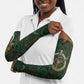 Sobek Crocodile Warrior Arm Sleeves with Ankh Ancient Egyptian Motif in Emerald
