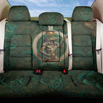 Sobek Crocodile Warrior Back Car Seat Cover with Ankh Ancient Egyptian Motif in Emerald