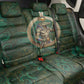 Sobek Crocodile Warrior Back Car Seat Cover with Ankh Ancient Egyptian Motif in Emerald